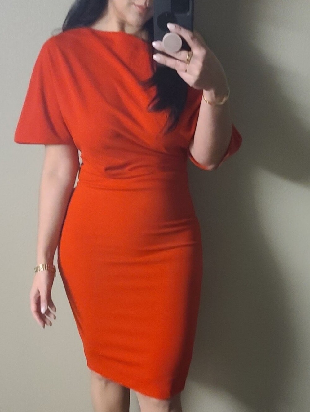 Alexia Admor Red Cowl Neck Midi Dress